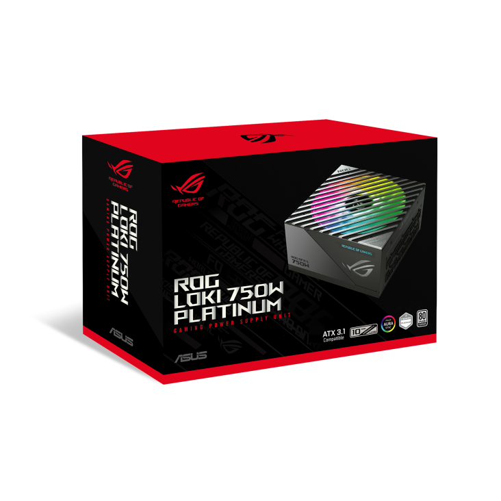 ASUS ROG Loki SFX-L 750W Platinum Power Supply Black | 80+ Platinum + Cybenetics Platinum | ATX 3.0 + PCIe 5.0 Native 600W 12VHPWR | 120mm Axial-Tech ARGB Fan | Aura Sync | Etched Modular Cables | SFX-L Form Factor | Lambda A Acoustics