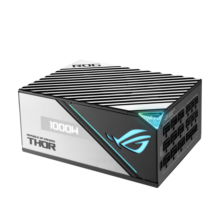 ASUS ROG THOR 1000W Platinum II Alimentatore PC Modulare, ATX12V, Dissipatori ROG, Tecnologia 0dB, Ventola da 135mm, Schermo OLED, Cavi Sleeve, Aura Sync RGB