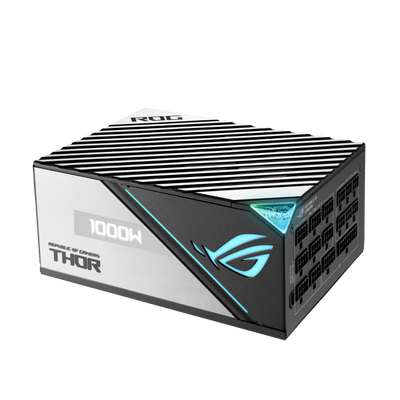 ASUS ROG THOR 1000W Platinum II Alimentatore PC Modulare, ATX12V, Dissipatori ROG, Tecnologia 0dB, Ventola da 135mm, Schermo OLED, Cavi Sleeve, Aura Sync RGB