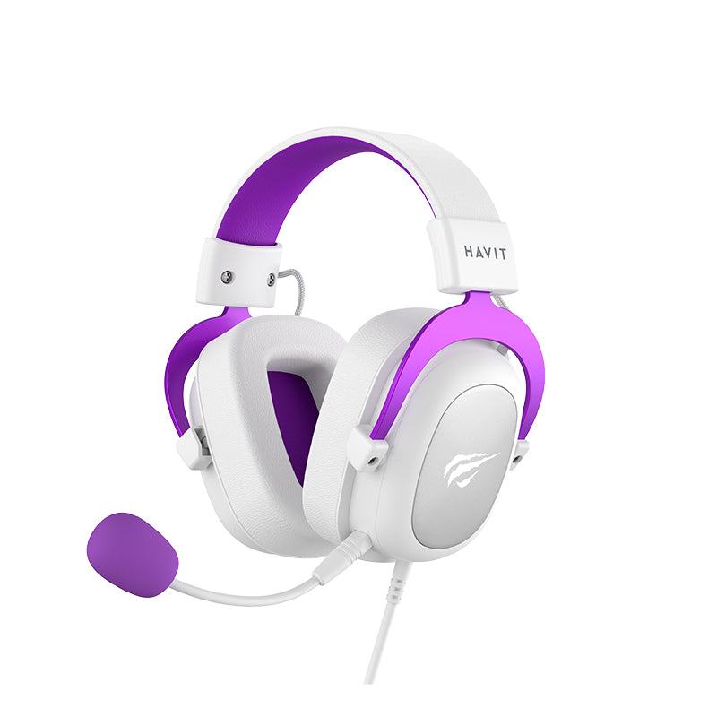 Havit H2002d Wired Gaming Headset | 53mm Custom Drivers | 20Hz-20kHz | 64Ω | Detachable 360° Omnidirectional Mic | Protein Leather Earmuffs | 2m 3.5mm Cable | PC · PS4/PS5 · Xbox | Black · Blue · Purple · Pink · Red