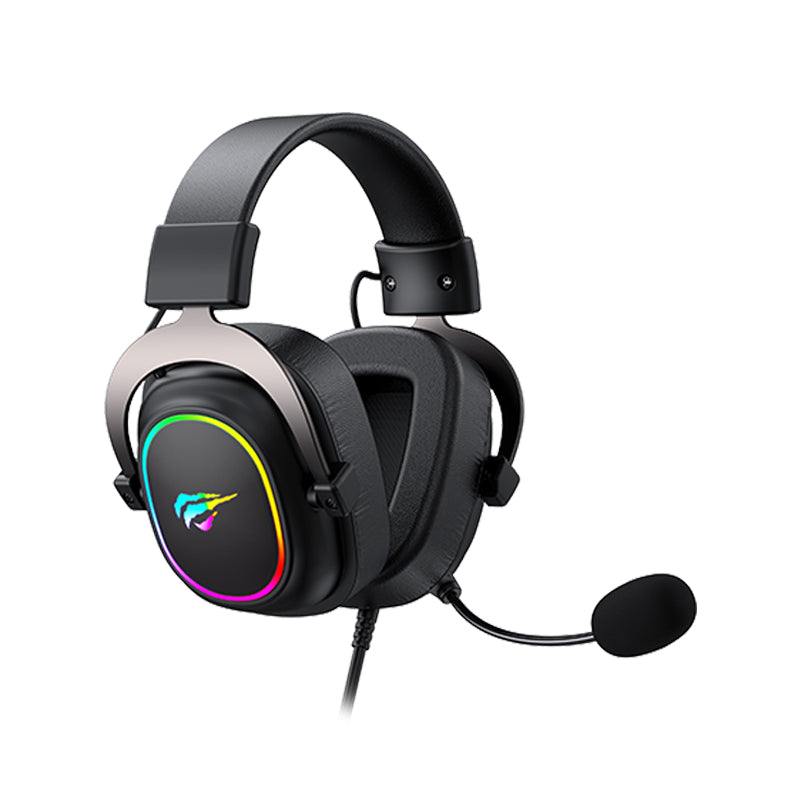 HAVIT Gamenote H2002P Gaming Headset | 53mm Drivers | Virtual 7.1 Surround · RGB | Detachable Magnetic Mic | 3.5mm + USB · 2.1m | Black