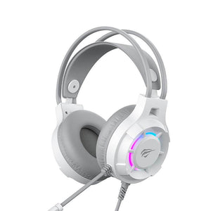 Havit Gamenote H2049d RGB Wired Gaming Headset | 50mm Drive Unit | 20Hz-20kHz | 20Ω | Dynamic RGB Lighting | Retractable Adaptive Headband | 3.5mm + USB | 2.1m Cable | 310g | Black