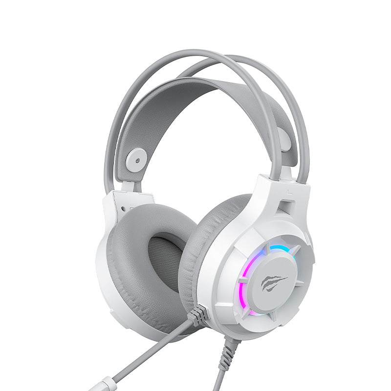 Havit Gamenote H2049d RGB Wired Gaming Headset | 50mm Drive Unit | 20Hz-20kHz | 20Ω | Dynamic RGB Lighting | Retractable Adaptive Headband | 3.5mm + USB | 2.1m Cable | 310g | Black