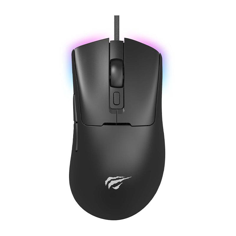 Havit MS966 Wired RGB Gaming Mouse | PAW3327 Optical Sensor | 6-Step DPI 800/1600/3200/6400/8000/12000 | 7 Fully Programmable Buttons | Dynamic RGB Backlight | 20M-Click Switches | 80g | 1.6m USB Cable | Windows · macOS · PS4 · PS5