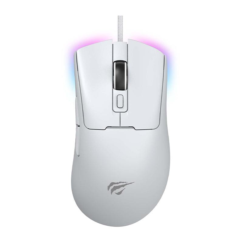 Havit MS966 Wired RGB Gaming Mouse | PAW3327 Optical Sensor | 6-Step DPI 800/1600/3200/6400/8000/12000 | 7 Fully Programmable Buttons | Dynamic RGB Backlight | 20M-Click Switches | 80g | 1.6m USB Cable | Windows · macOS · PS4 · PS5