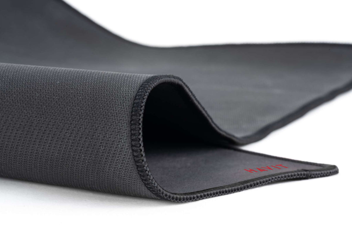 Havit HV-MP861 Extended Gaming Mouse Pad | 700 × 300 × 3 mm | Multispandex Fine-Mesh Cloth | Anti-Slip Rubber Base | Stitched Edges | Black