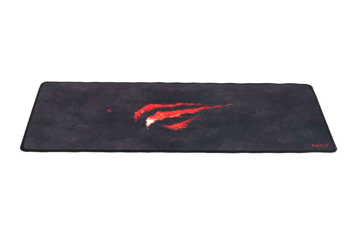 Havit HV-MP861 Extended Gaming Mouse Pad | 700 × 300 × 3 mm | Multispandex Fine-Mesh Cloth | Anti-Slip Rubber Base | Stitched Edges | Black