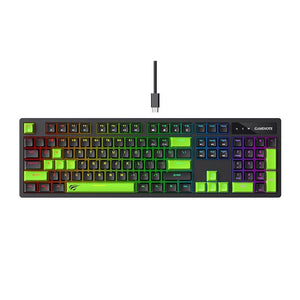 Havit Gamenote KB893L Wired RGB Mechanical Gaming Keyboard | 104-Key Full Size | Dynamic RGB Backlight | Full 104-Key N-Key Rollover | 50M-Keystroke Switches | Detachable 1.8m USB Type-C | Double-Shot Keycaps | 744g | Windows · macOS