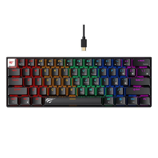 Havit KB903L Wired RGB Mechanical Gaming Keyboard | 61-Key 60% Ultra-Compact Layout | RGB Backlight, Multiple Modes & Br