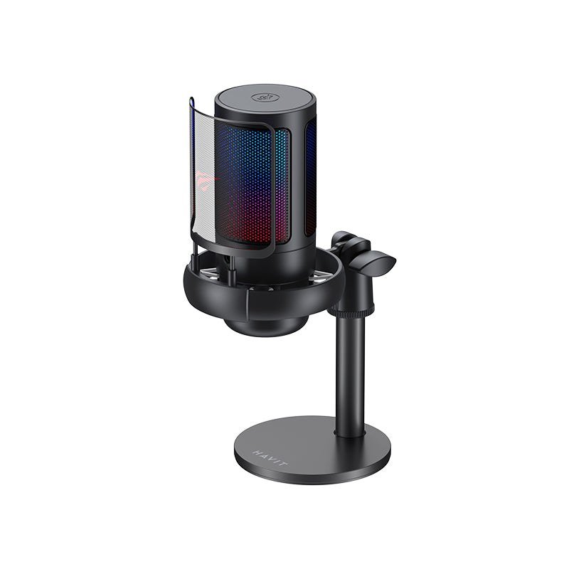 Havit Gamenote GK50 USB Condenser Microphone | Omnidirectional Pickup | 50Hz-16kHz | ≥18dB SNR | Dual Channel | 3.5mm Ja