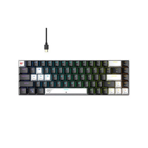 Havit KB906L Wired RGB Mechanical Gaming Keyboard | 68-Key Compact | 8000Hz Polling / 0.04ms Response | Adjustable Actuation 0.1-3.5mm | Full N-Key Rollover, Zero Ghosting | 100M-Press Key Life | Per-Key RGB | 1.8m USB | Win · macOS · Linux