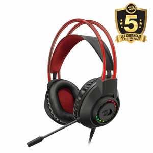 Redragon Scream H231 RGB Wired Gaming Headset | 40mm Drivers | Stereo Surround | 3.5mm | Dynamic RGB Lighting | 2.1m Cable | 280g | Black