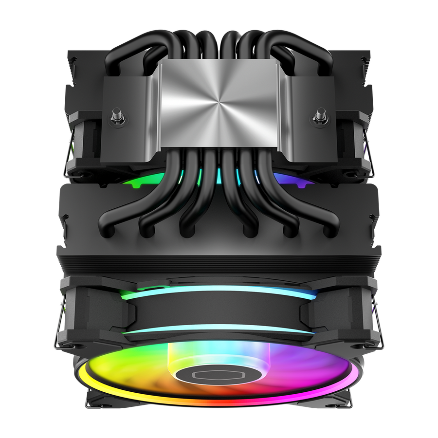 Cooler Master Hyper 622 Halo Black CPU Air Cooler | Dual Tower · 6 Nickel-Plated Heat Pipes | 2 × 120mm Halo² PWM Fans ·