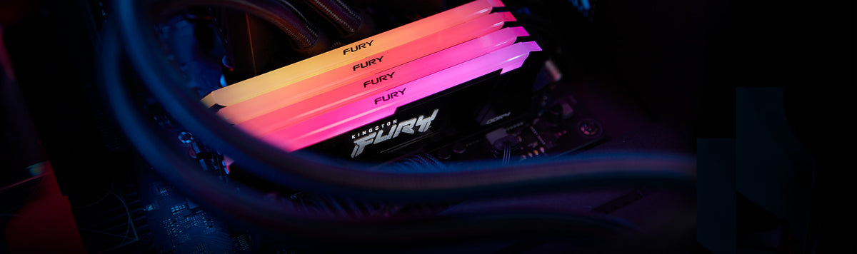 Kingston FURY Beast RGB 8GB DDR4-3600 Desktop Memory | KF436C17BBA/8 · 1 × 8GB | 3600 MT/s · CL17-21-21 · 1.35V | Intel XMP 2.0 · Infrared Sync RGB | 288-Pin · Non-ECC Unbuffered | Black