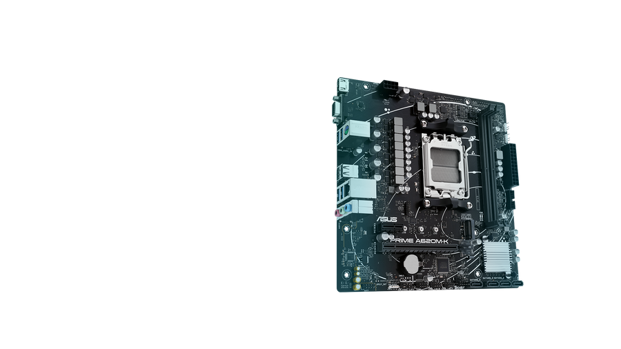 ASUS PRIME A620M-K AMD A620 Micro-ATX Motherboard | Socket AM5 · Ryzen 9000/8000/7000 | 2× DDR5 · 96GB · 7200 MHz (OC) ·