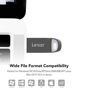 Lexar JumpDrive E21 USB Flash Drive | 8GB | USB 2.0 · USB-A | Metal Body 39.3 × 12.1 × 4.6 mm · 4.4 g | 256-bit AES Encryption | 2-Year Warranty | Titanium