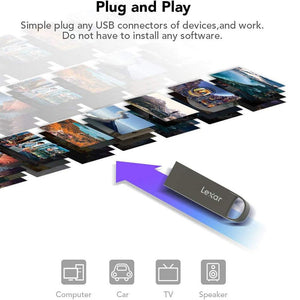 Lexar JumpDrive E21 USB Flash Drive | 8GB | USB 2.0 · USB-A | Metal Body 39.3 × 12.1 × 4.6 mm · 4.4 g | 256-bit AES Encryption | 2-Year Warranty | Titanium