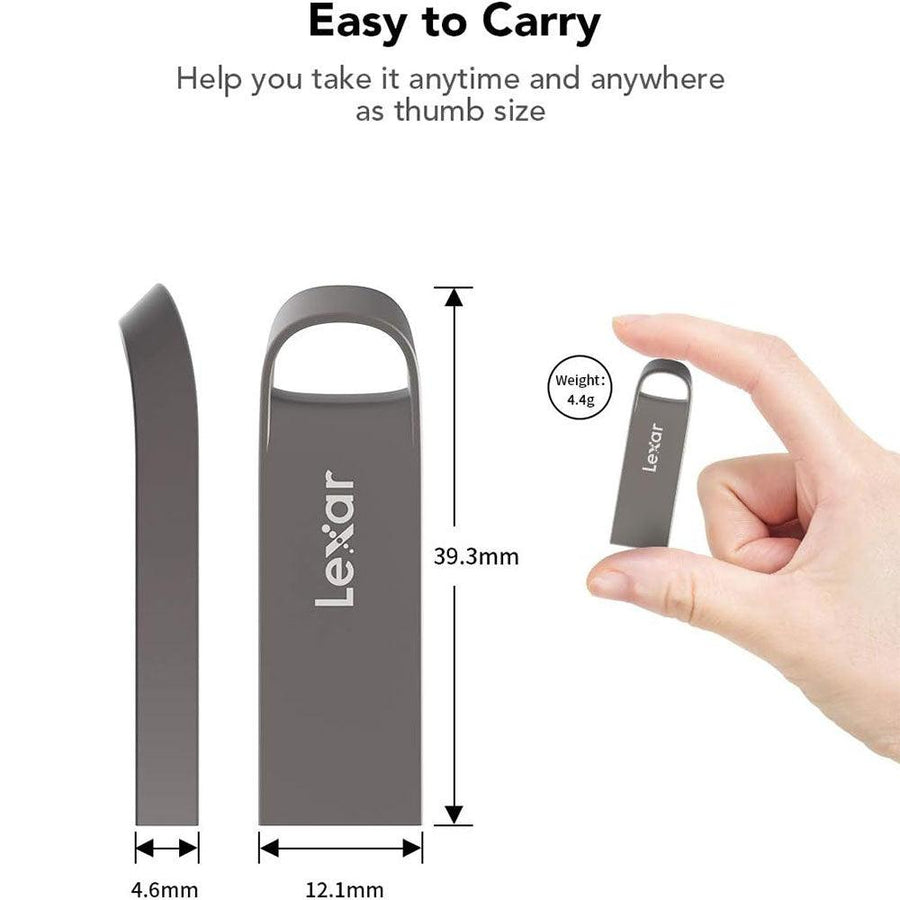 Lexar JumpDrive E21 32GB USB Flash Drive | USB 2.0 | LJDE021032G-BNQNG | Metal Housing · Keyring Hole | 256-bit AES Encr