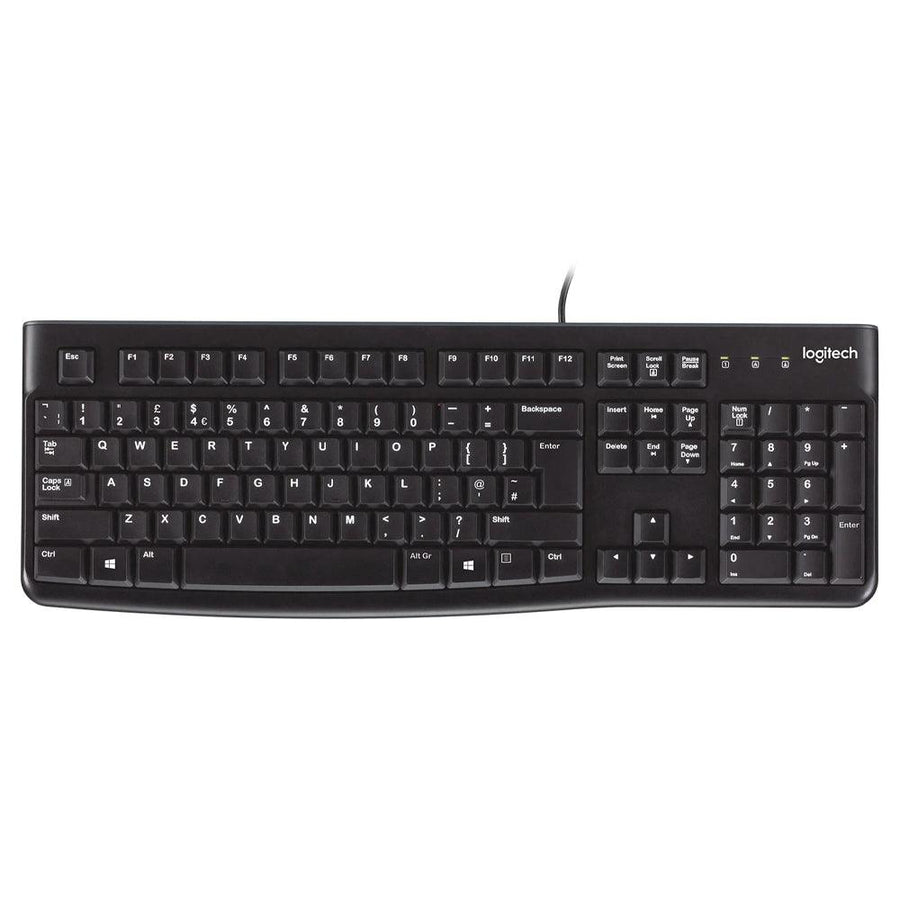 Logitech K120 Wired USB Keyboard | Full-Size · Number Pad | Spill-Resistant up to 60 ml · Adjustable Tilt Legs | 450 × 1