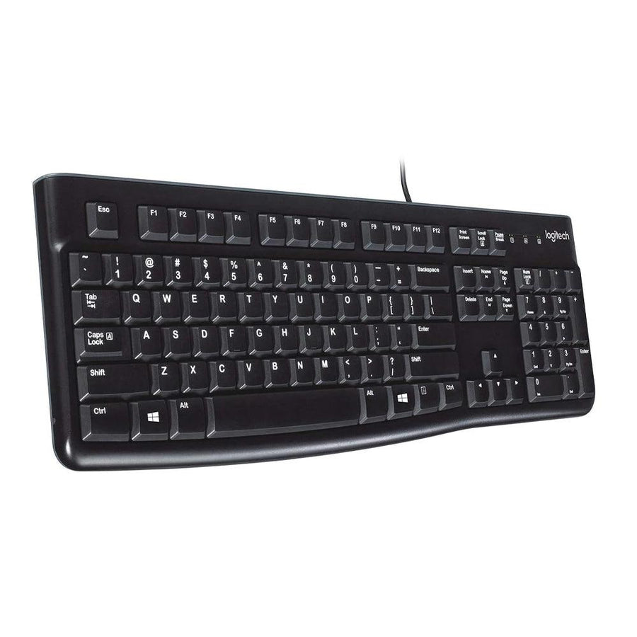 Logitech K120 Wired USB Keyboard | Full-Size · Number Pad | Spill-Resistant up to 60 ml · Adjustable Tilt Legs | 450 × 1