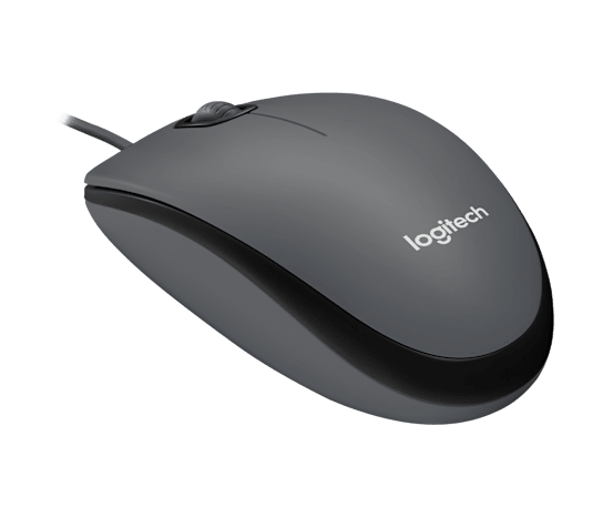 Logitech M90 Optical USB Mouse | Plug-and-Play USB Wired | Red-LED Optical Tracking | Scroll Wheel | Ambidextrous Full-S