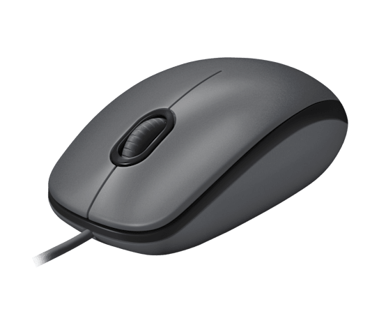 Logitech M90 Optical USB Mouse | Plug-and-Play USB Wired | Red-LED Optical Tracking | Scroll Wheel | Ambidextrous Full-S