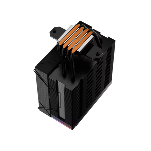 XPG Maestro Plus 42SA CPU Air Cooler | 220W TDP · 4 Direct-Touch Heatpipes | 120mm ARGB FDB Fan · 800-1800 RPM · 70.81 CFM · 21.44 dBA | Digital Status Panel | LGA 1851/1700/1200/115x · AM5/AM4/AM3 | Black