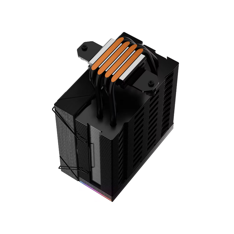 XPG Maestro Plus 42SA CPU Air Cooler | 220W TDP · 4 Direct-Touch Heatpipes | 120mm ARGB FDB Fan · 800-1800 RPM · 70.81 CFM · 21.44 dBA | Digital Status Panel | LGA 1851/1700/1200/115x · AM5/AM4/AM3 | Black