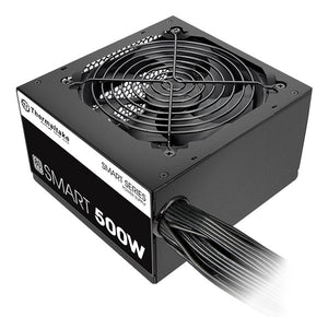 Thermaltake Smart SP-500AH2NKW 500W ATX Power Supply | 80 PLUS Standard · 82-86% Efficiency | Active PFC | Single +12V Rail 58.3A | 120 mm Fan | 2× PCIe 6+2 | Black
