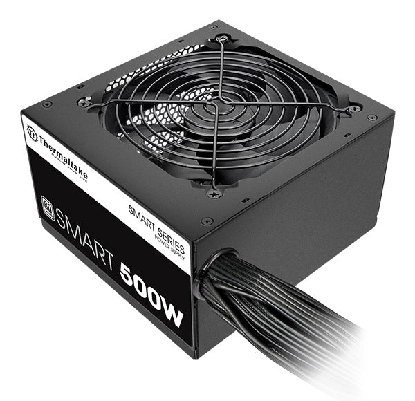 Thermaltake Smart SP-500AH2NKW 500W ATX Power Supply | 80 PLUS Standard · 82-86% Efficiency | Active PFC | Single +12V Rail 58.3A | 120 mm Fan | 2× PCIe 6+2 | Black