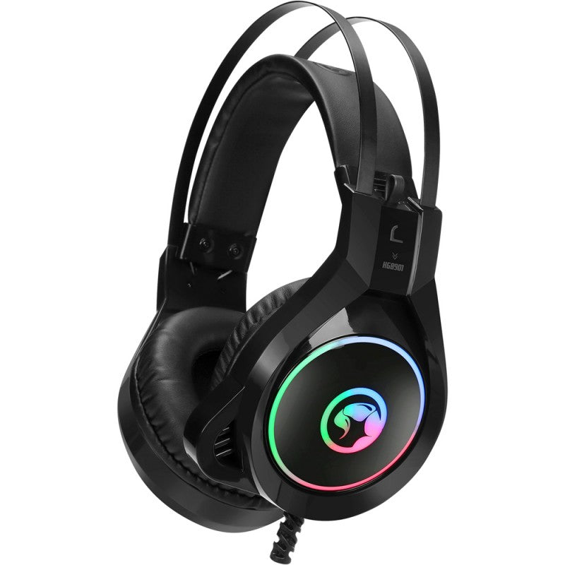 Marvo Scorpion HG8901 Gaming Headset | 50 mm Drivers · 20 Hz–20 kHz · 32 Ω | Dual 3.5 mm Audio + USB for RGB | Rainbow R