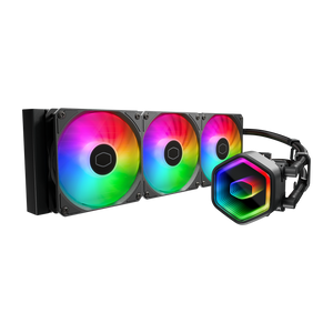 Cooler Master MasterLiquid 360 Core II ARGB 360mm AIO Liquid CPU Cooler | 3× 120mm ARGB · 650-1750 RPM · 70.5 CFM | Dual-Chamber Pump 3000 RPM | LGA1851/1700 · AM5/AM4 | 5-Year Warranty | Black