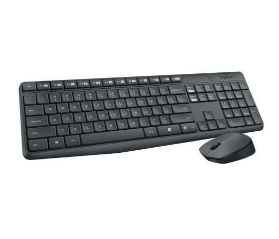 Logitech MK235 Wireless Keyboard and Mouse Combo | 2.4GHz Wireless · Nano USB Receiver · 10 m Range | Full-size Spill-Re