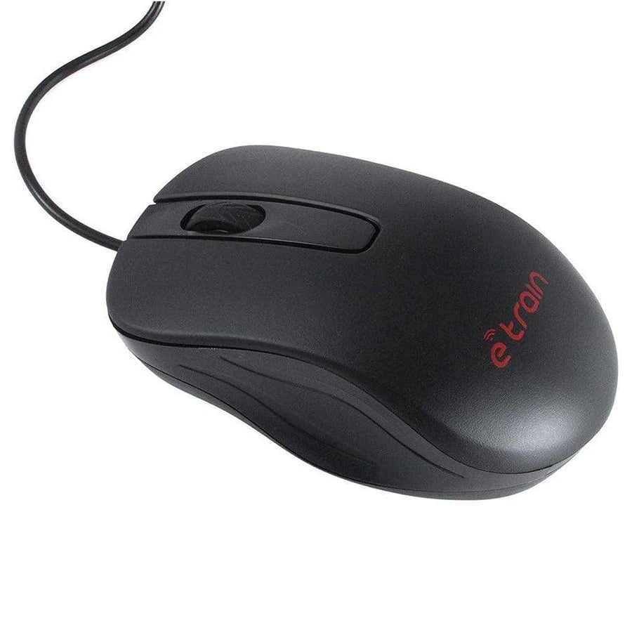 E-Train MO771 Wired Optical Mouse | USB Wired · 1.8m Cable | 1000 DPI | 3 Buttons | Black