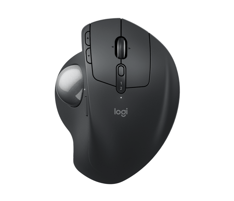 Logitech MX Ergo S Wireless Trackball Mouse | Bluetooth LE · Logi Bolt Receiver | 8 Buttons · 20° Adjustable Tilt | Rech