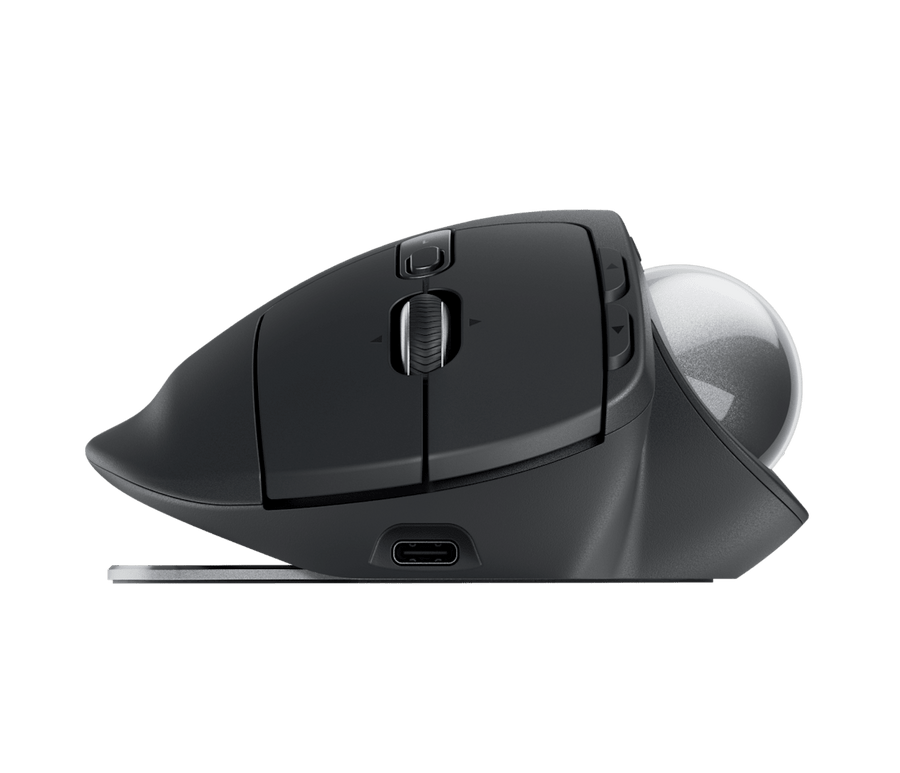 Logitech MX Ergo S Wireless Trackball Mouse | Bluetooth LE · Logi Bolt Receiver | 8 Buttons · 20° Adjustable Tilt | Rech