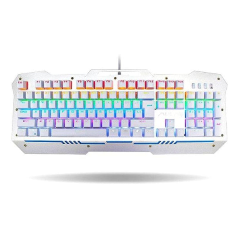 AULA F2009 Mechanical Gaming Keyboard | 104 Keys · 100% Full-Size | Blue Switches | Rainbow LED Backlight | Square Floating Keycaps | Wired USB