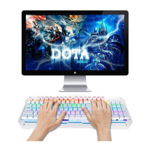 AULA F2009 Mechanical Gaming Keyboard | 104 Keys · 100% Full-Size | Blue Switches | Rainbow LED Backlight | Square Floating Keycaps | Wired USB