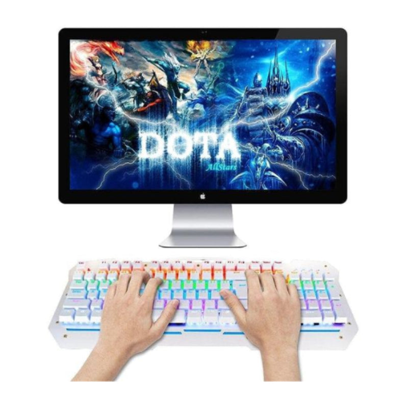 AULA F2009 Mechanical Gaming Keyboard | 104 Keys · 100% Full-Size | Blue Switches | Rainbow LED Backlight | Square Floating Keycaps | Wired USB