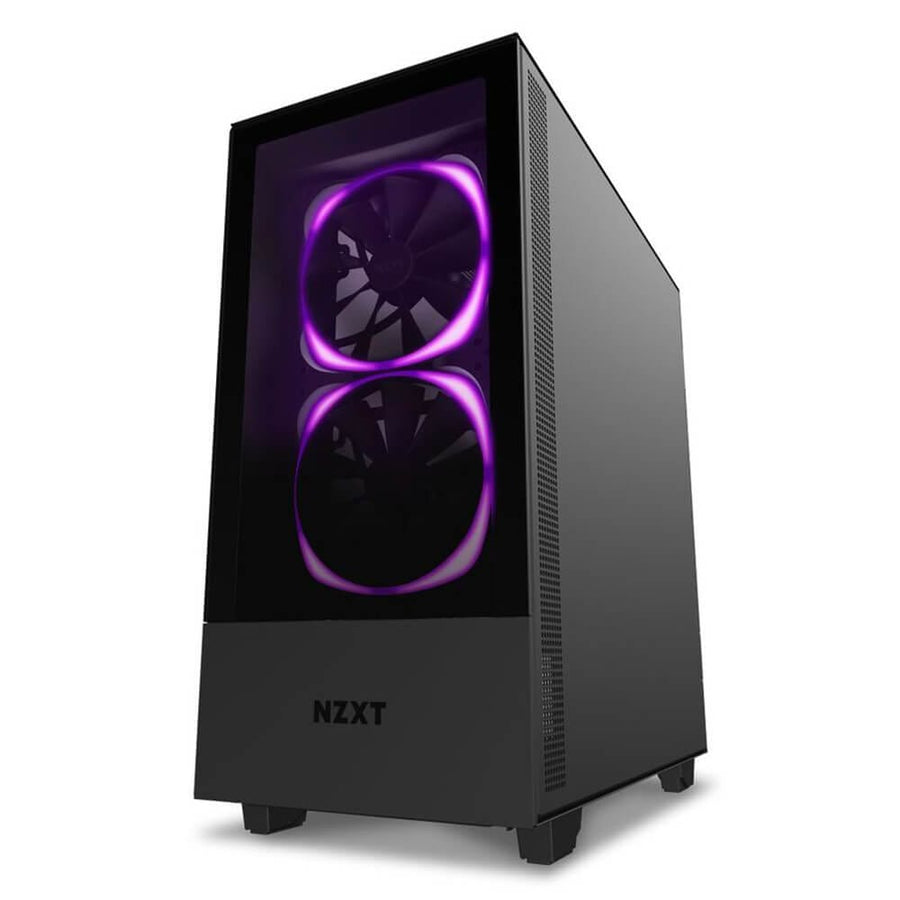 NZXT H510 Elite CA-H510E-B1 Mid-Tower ATX PC Case | Dual Tempered Glass | 2× Aer RGB 2 140mm + 1× Aer F 120mm Fans | USB