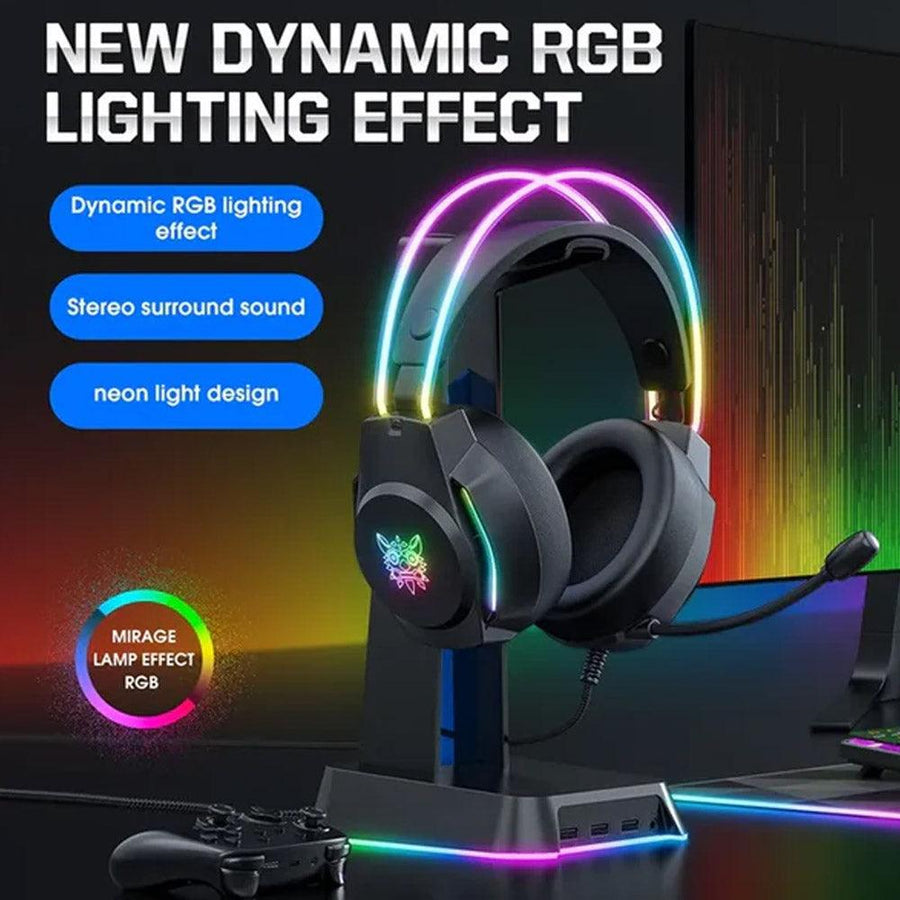ONIKUMA X26 RGB Gaming Headset | 50mm Drivers | 102±3dB · 20Hz-20kHz | USB + 3.5mm | Omnidirectional Noise-Reduction Mic