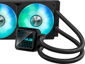 ASUS Prime LC 360 ARGB 360mm AIO Liquid CPU Cooler | 397x120x27mm Radiator | 3x 120mm PWM/DC · 600-2200 RPM · 75.7 CFM · 3.2 mmH2O | 34 dB(A) | LGA1851/1700/1200/115x · AM5/AM4 | Aura Sync ARGB · 6-Year Warranty