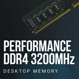PNY Performance MD16GSD43200-TB 16GB (1 x 16GB) DDR4 Desktop Memory Module | DDR4-3200 MHz · PC4-25600 | CL22 · 1.2V | Non-ECC Unbuffered 288-Pin DIMM | Limited Lifetime Warranty