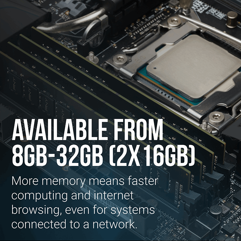 PNY Performance MD16GSD43200-TB 16GB (1 x 16GB) DDR4 Desktop Memory Module | DDR4-3200 MHz · PC4-25600 | CL22 · 1.2V | Non-ECC Unbuffered 288-Pin DIMM | Limited Lifetime Warranty