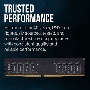 PNY Performance MD16GSD43200-TB 16GB (1 x 16GB) DDR4 Desktop Memory Module | DDR4-3200 MHz · PC4-25600 | CL22 · 1.2V | Non-ECC Unbuffered 288-Pin DIMM | Limited Lifetime Warranty