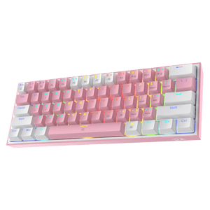 Redragon Fizz K617 60% Mechanical Gaming Keyboard | 61 Keys | Hot-Swappable Outemu Red Linear Switches (40g) | 16.8M RGB · 20 Presets | Detachable USB Type-C | Full Rollover | 50M Keystroke Lifespan | 0.43 kg