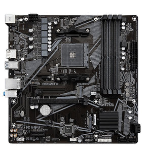 GIGABYTE B550M K (rev. 1.0) Motherboard | AMD B550 · Socket AM4 · Micro-ATX | DDR4 4733 MHz (OC) · 4 DIMM · 128GB | PCIe 4.0 · 2x M.2 · 4x SATA 6Gb/s | GbE LAN · HDMI + DisplayPort | Black