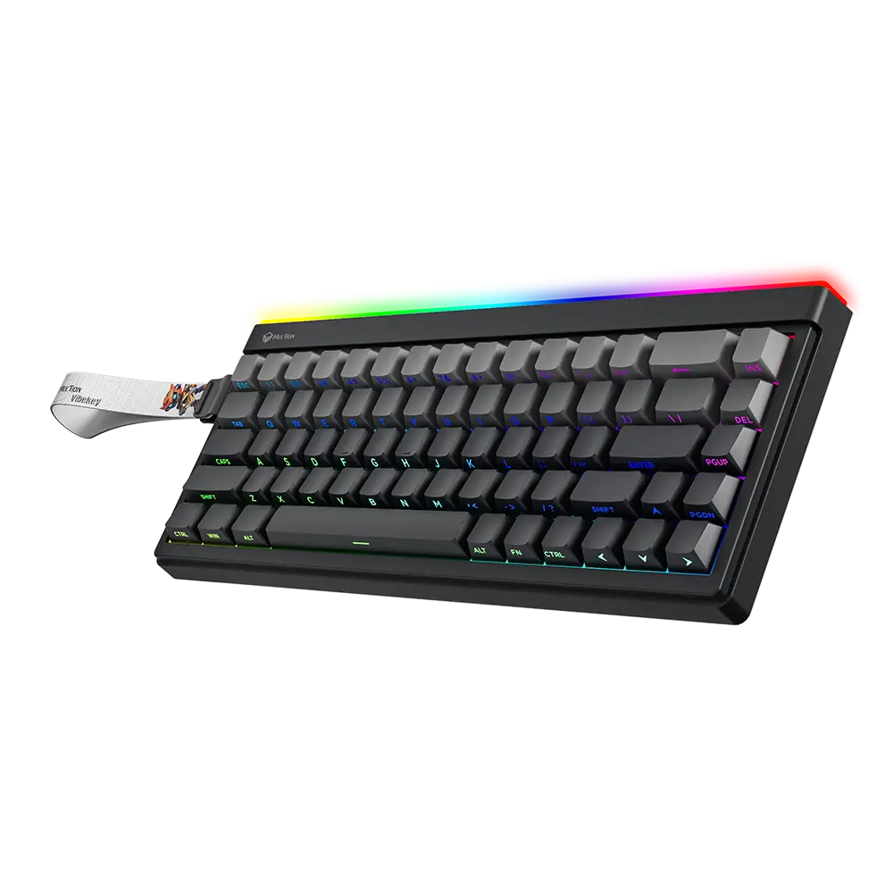 Meetion VibeKey B68 Tri-Mode Gaming Keyboard | 68 Keys · Membrane | USB + 2.4GHz + Bluetooth | RGB Backlight · ABS Double-Shot Keycaps | 4000mAh · 22h Battery | White