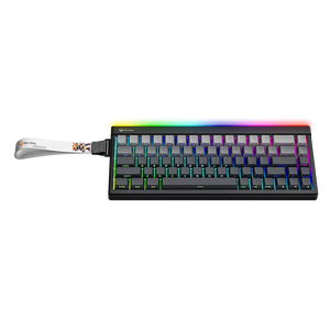 Meetion VibeKey B68 Tri-Mode Gaming Keyboard | 68 Keys · Membrane | USB + 2.4GHz + Bluetooth | RGB Backlight · ABS Double-Shot Keycaps | 4000mAh · 22h Battery | White