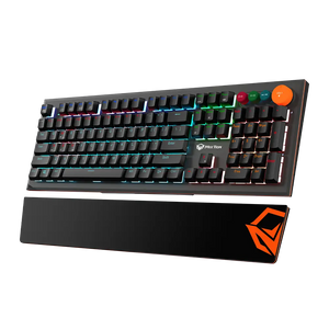 Meetion MK500 Mechanical Gaming Keyboard | 104/105 Keys | OUTEMU Blue Switches | 14 LED Backlight Modes | Detachable Magnetic Wrist Rest | Full-Key Anti-Ghosting | Black · Gray